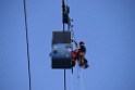 Koelner Seilbahn Gondel blieb haengen Koeln Linksrheinisch P450